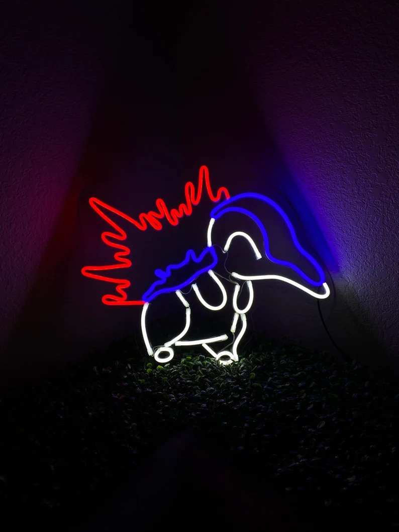 Neon Cyndaquil Sign